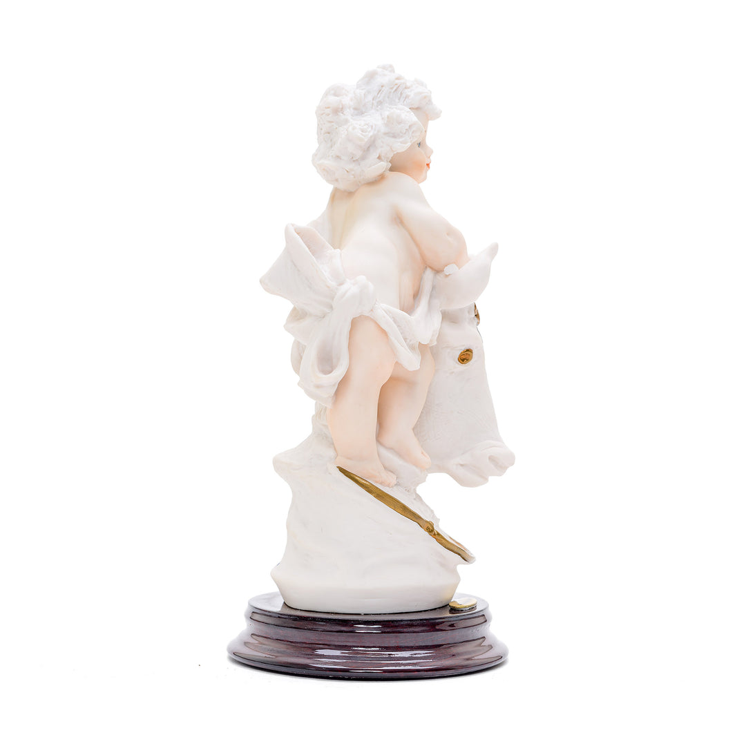 Artisanal Taurus zodiac sign porcelain figurine from Italy.