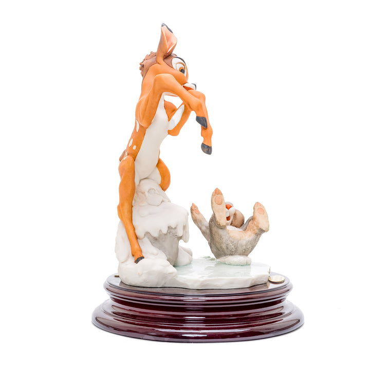 Fawn and rabbit porcelain artwork made in Italy.