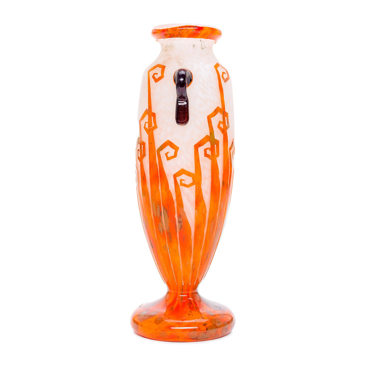 Vintage 1928 Le Verre glass vase, a collectible piece of the Roaring Twenties.