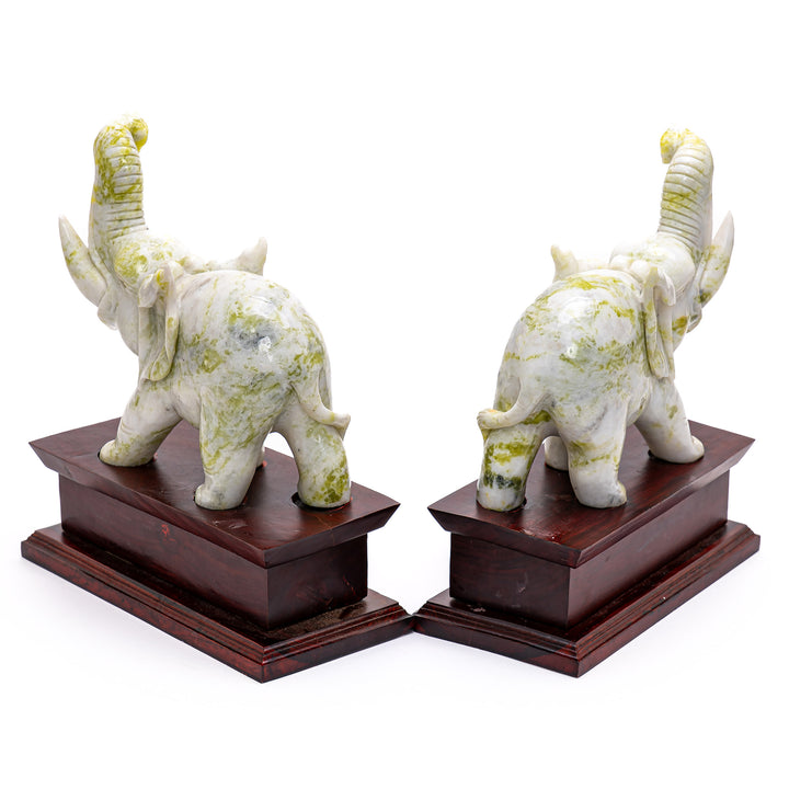 Elegant home decor featuring artisanal elephant figures.