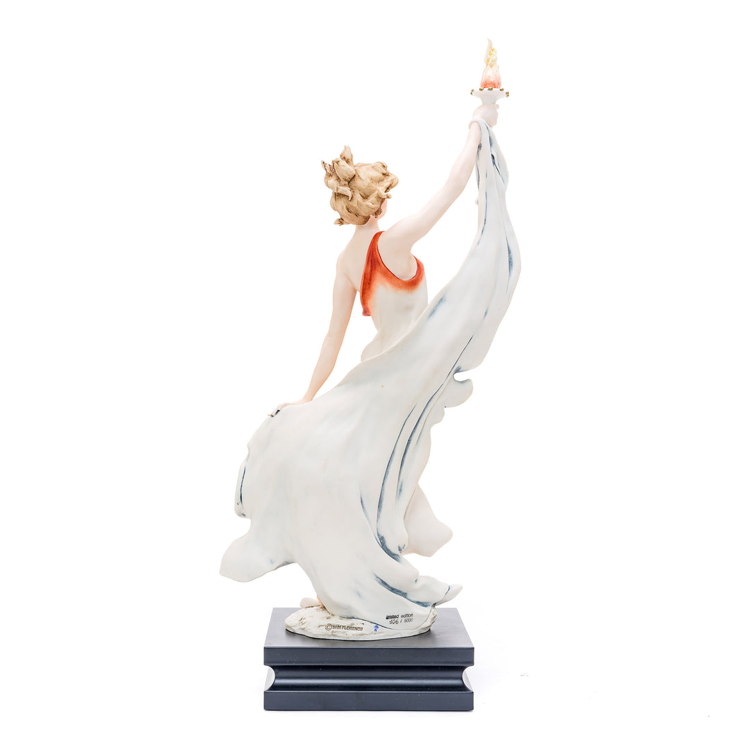 Handcrafted Italian porcelain statue of Lady Liberty by Armani.