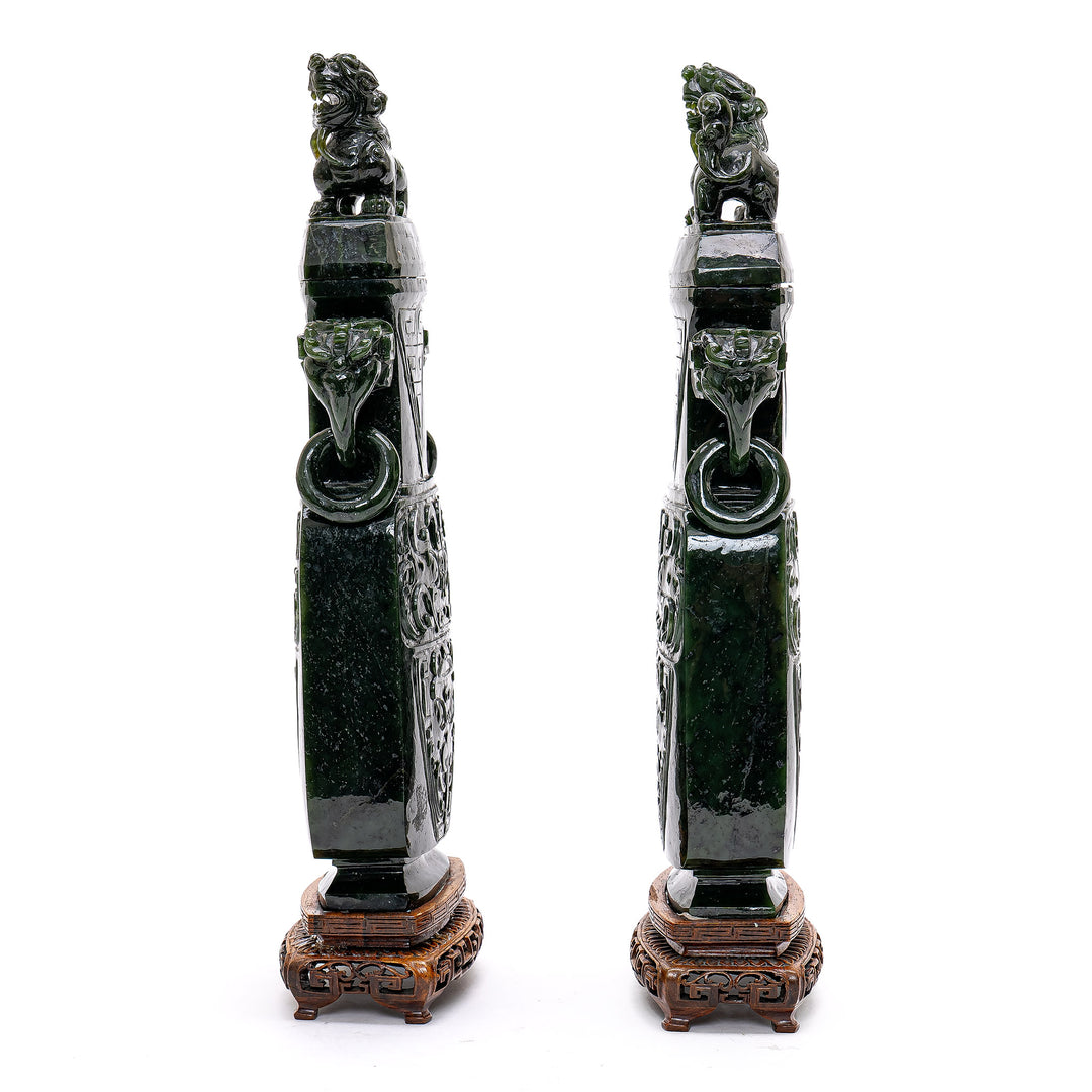 Pair Jade Vases