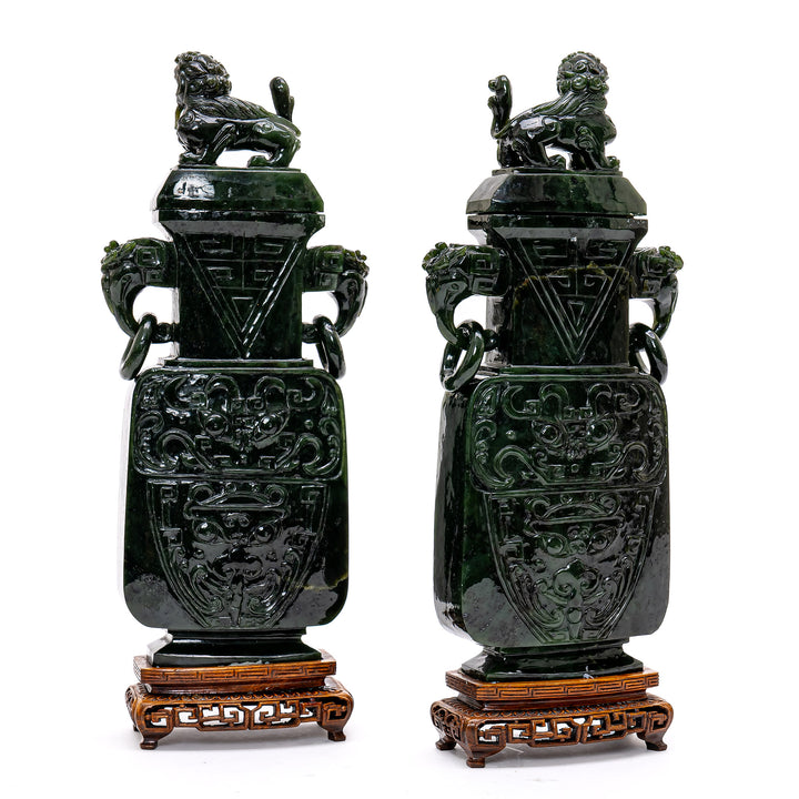 Pair Jade Vases