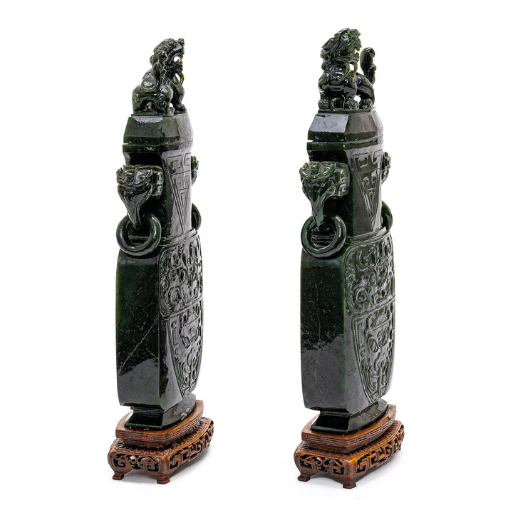 Pair Jade Vases