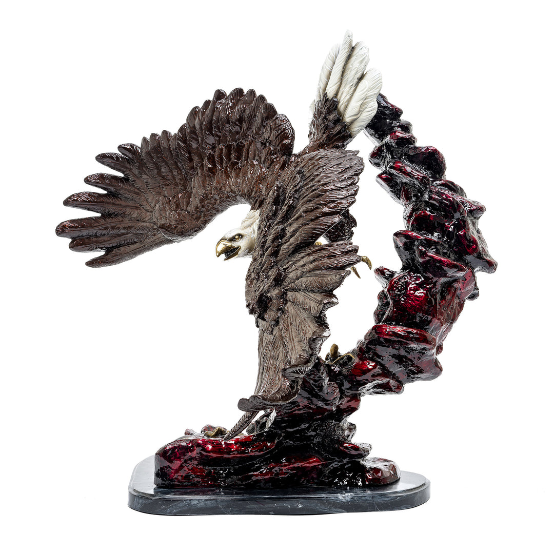 Majestic flying eagle immortalized in bronze artwork