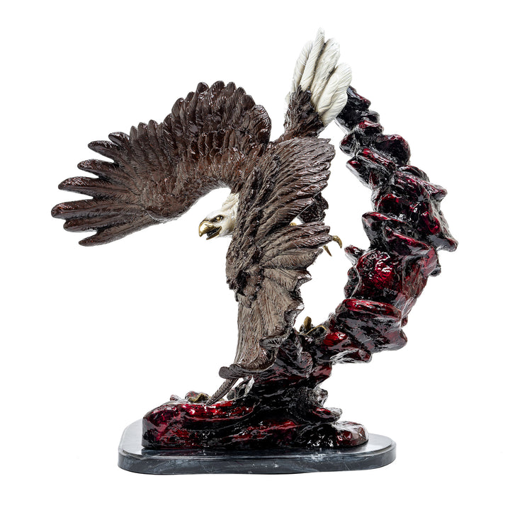Majestic flying eagle immortalized in bronze artwork