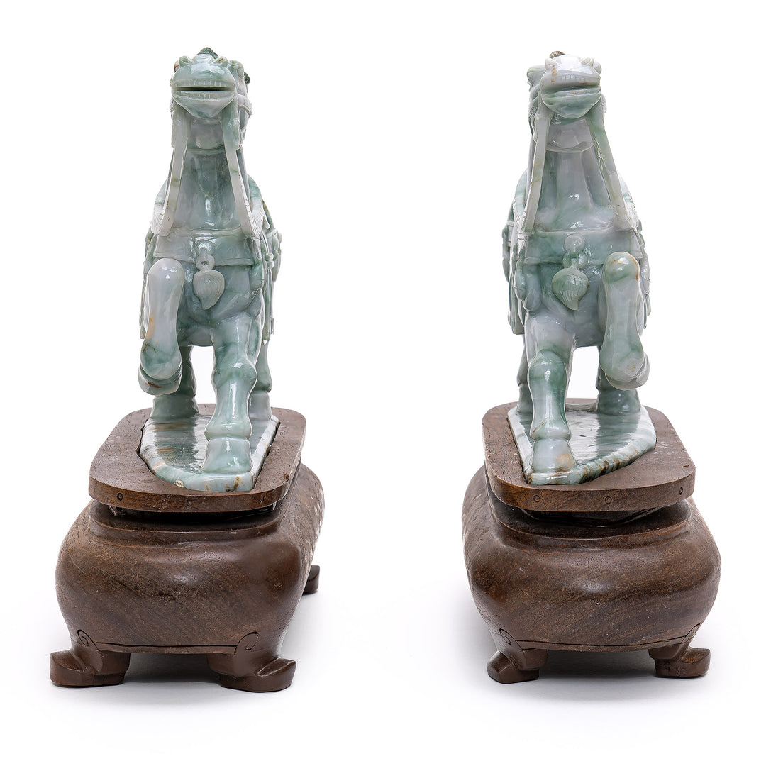 Intricate jade Tang Dynasty horse artwork.