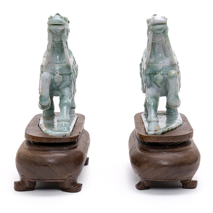 Intricate jade Tang Dynasty horse artwork.