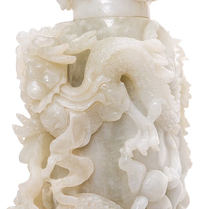 Mythical jade dragon art symbolizing enlightenment.