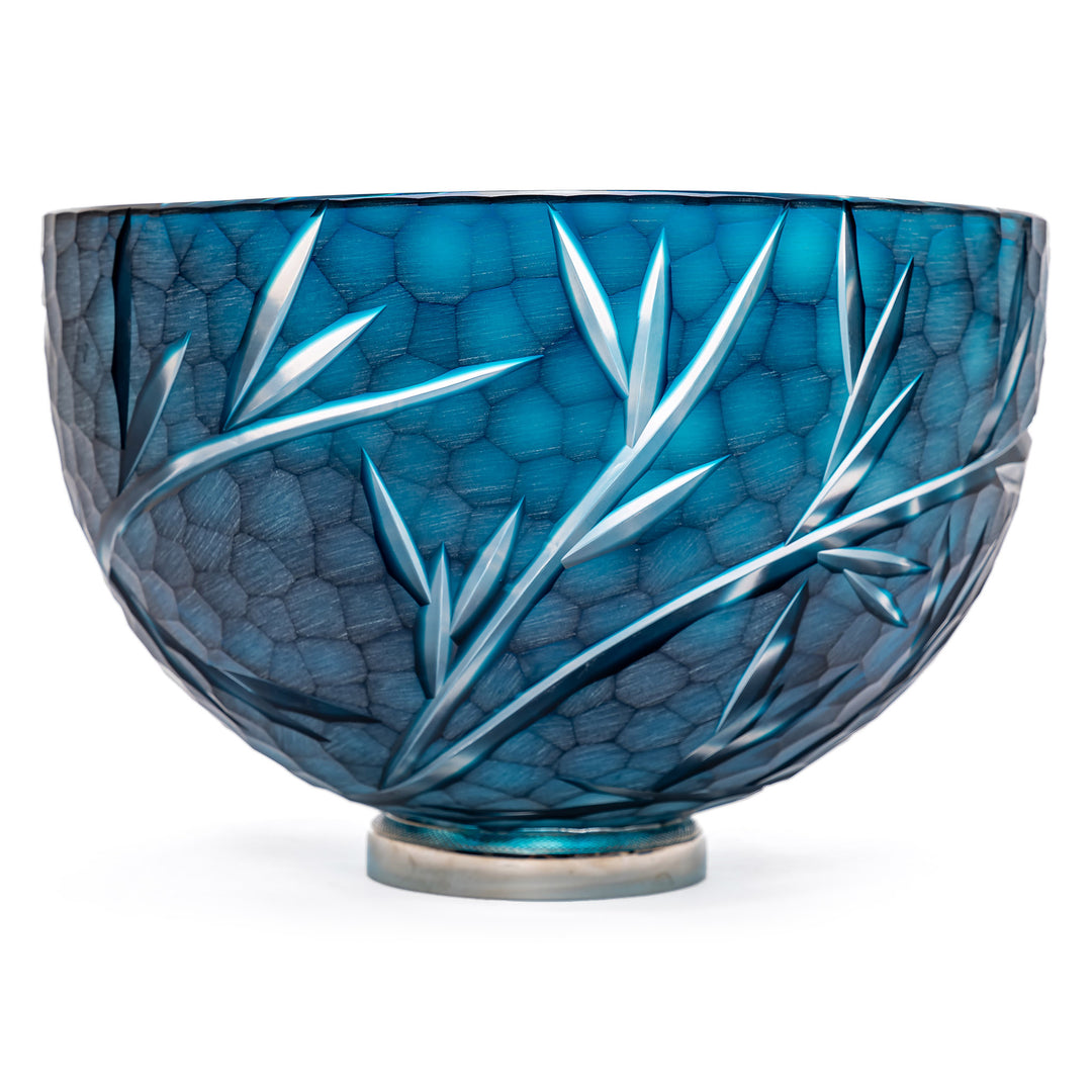 Exquisite Teal Crystal Coral Bowl