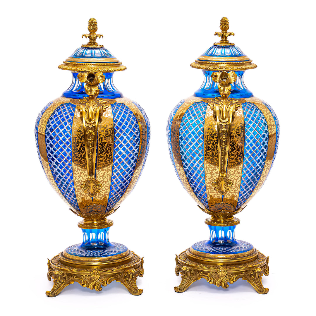Handcrafted Cobalt Crystal Vases