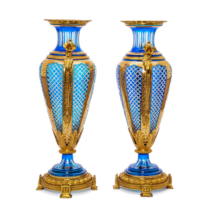 Cobalt Crystal and Doré Bronze Artistry