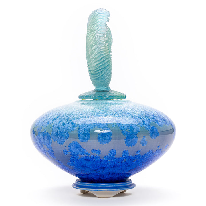 Art Nouveau ceramic by Debra Steidel with crystalline glazes