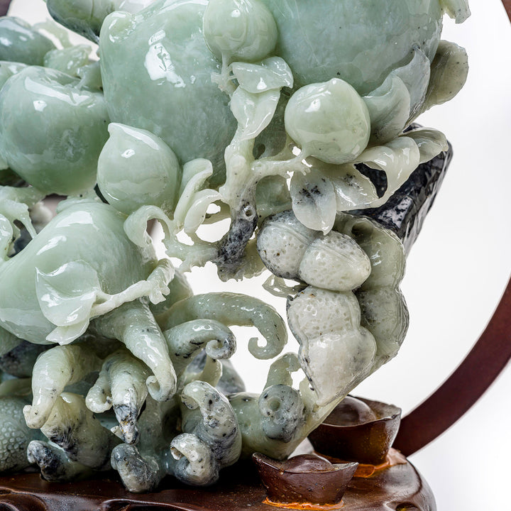 Lush agate peach bushel art, perfect for luxury home decor.