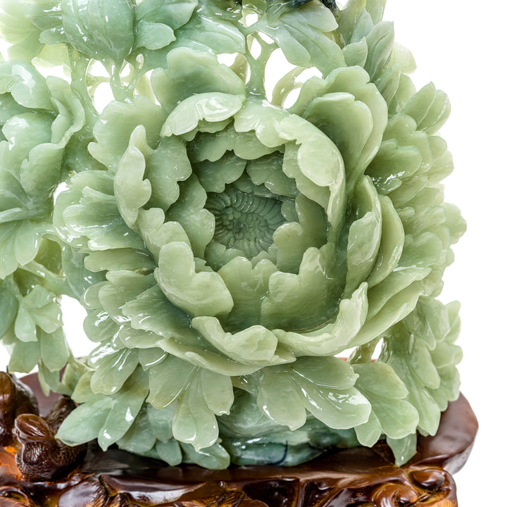 Prosperous peony and birds in jade decor
