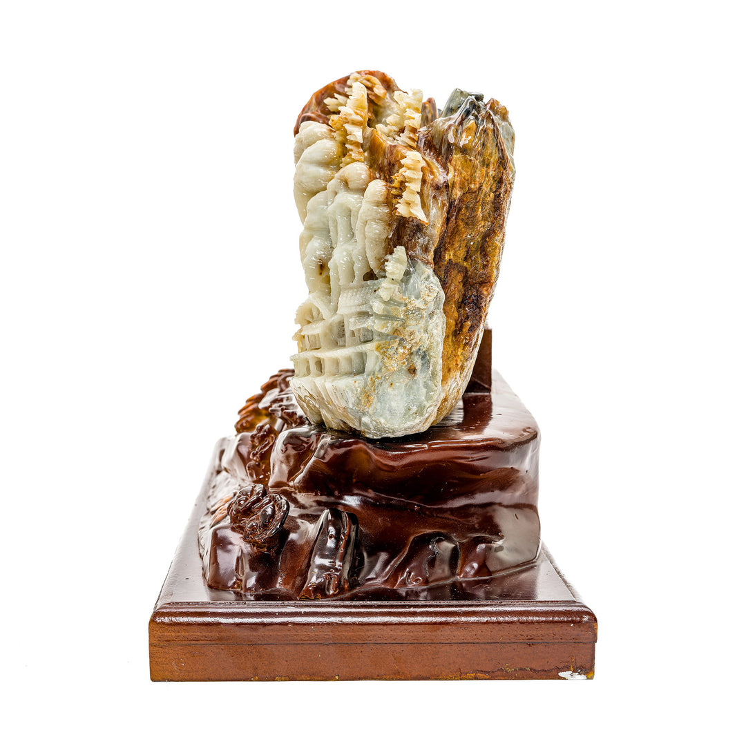 Detailed agate village scene with dense foliage