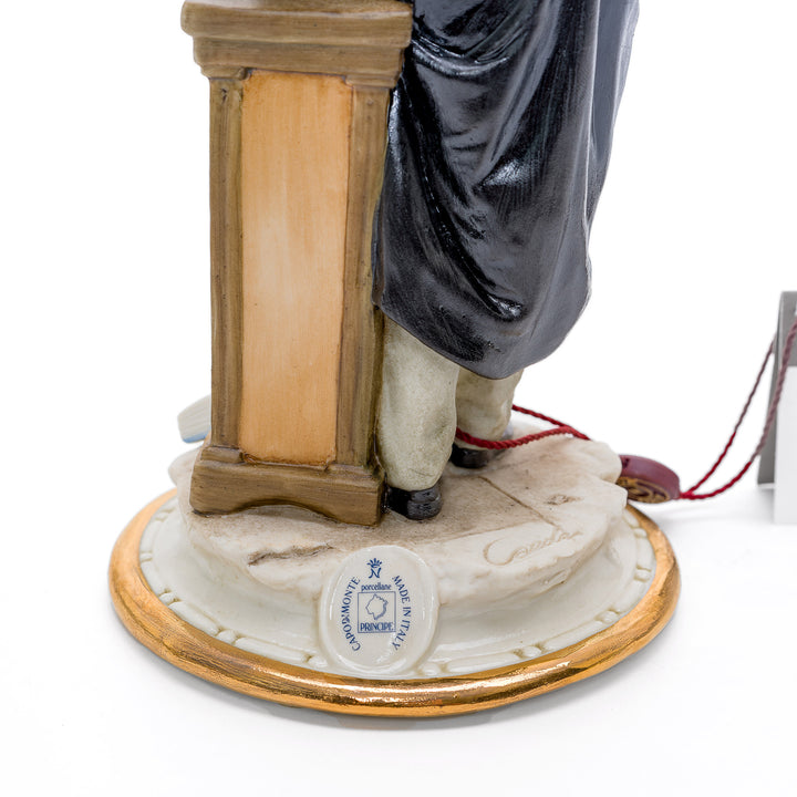Artisanal porcelain piece of a lawyer by Capodimonte.