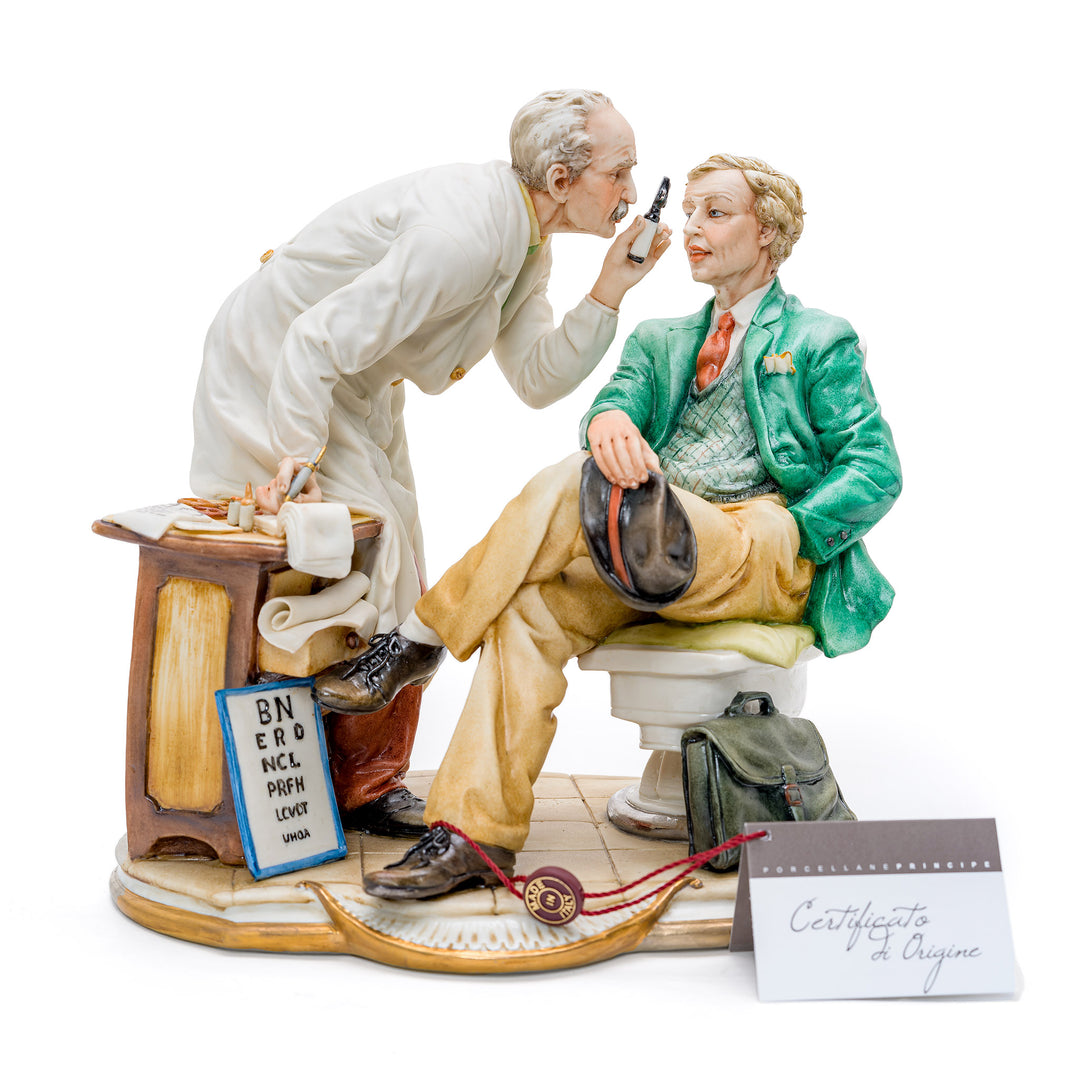 Capodimonte porcelain figurine of a large oculist.