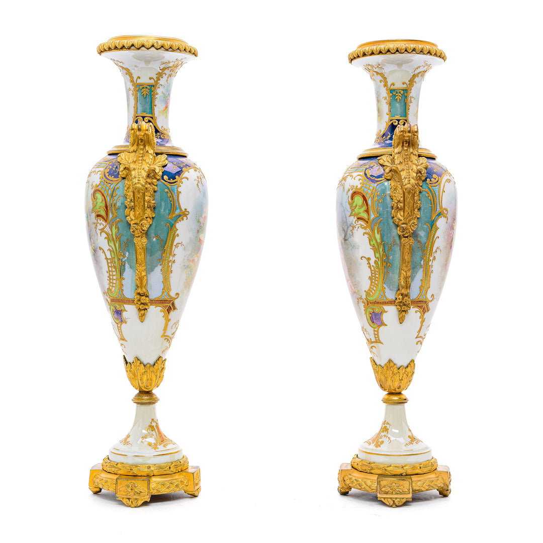 Hand-Painted Vases with Neo-Classical Scenes