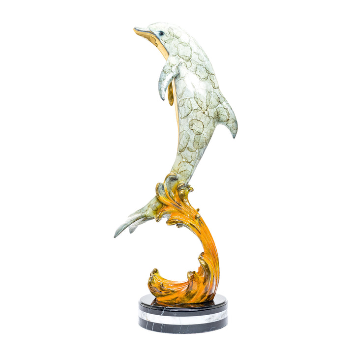 Elegant bronze sculpture named Flipper II, perfect for marine decor.