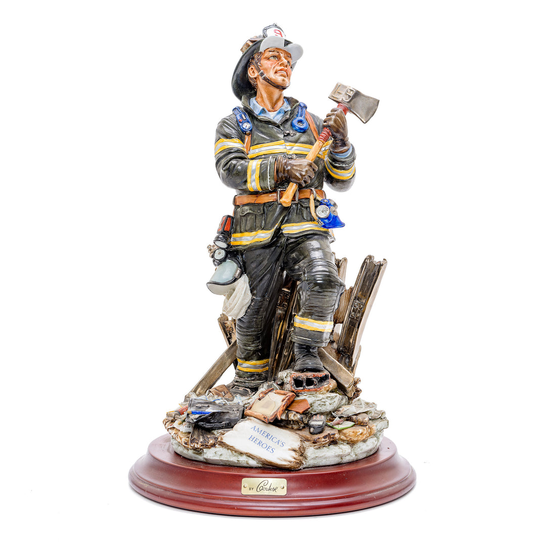 Capodimonte porcelain figurine of a fireman.