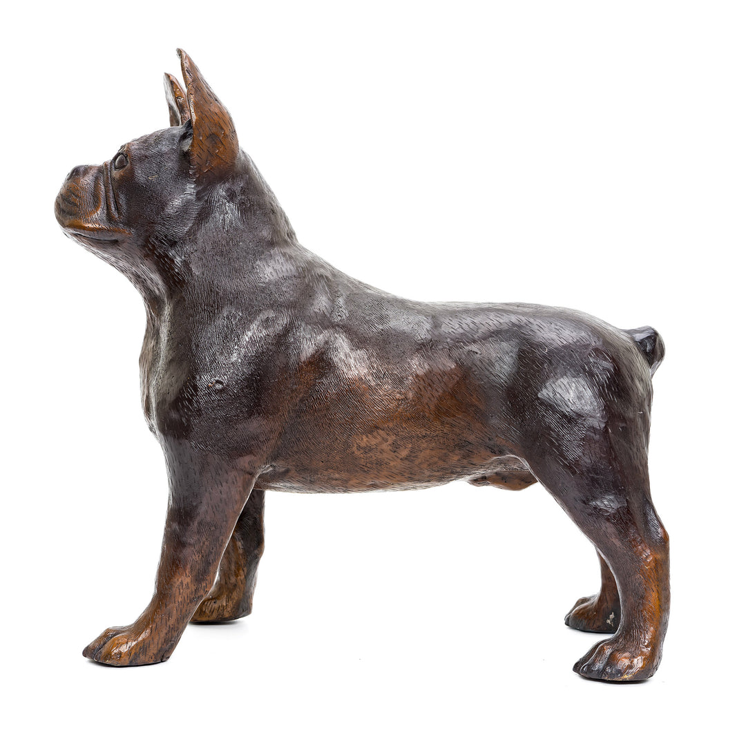 Realistic bronze sculpture of a bulldog