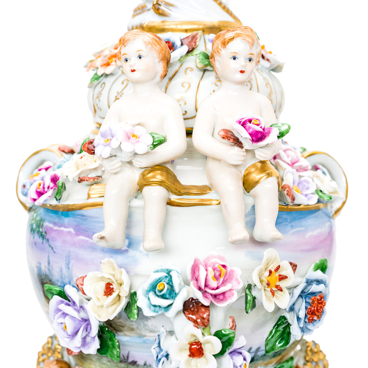 Luxurious hand-painted porcelain vases with landscape art