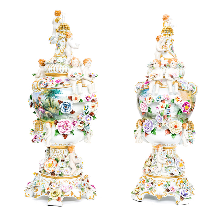 Porcelain vases blending classic art with contemporary decor