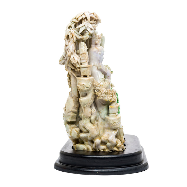 Jade grouping statue showcasing detailed scene