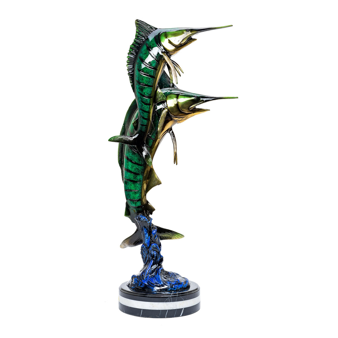 High-quality bronze marlin sculpture for home decor