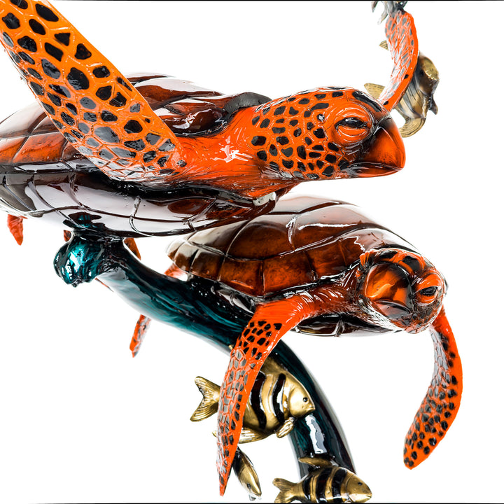 High gloss bronze sea creature sculpture