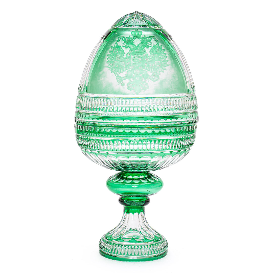 24% lead crystal emerald green Romanov Eagle Egg