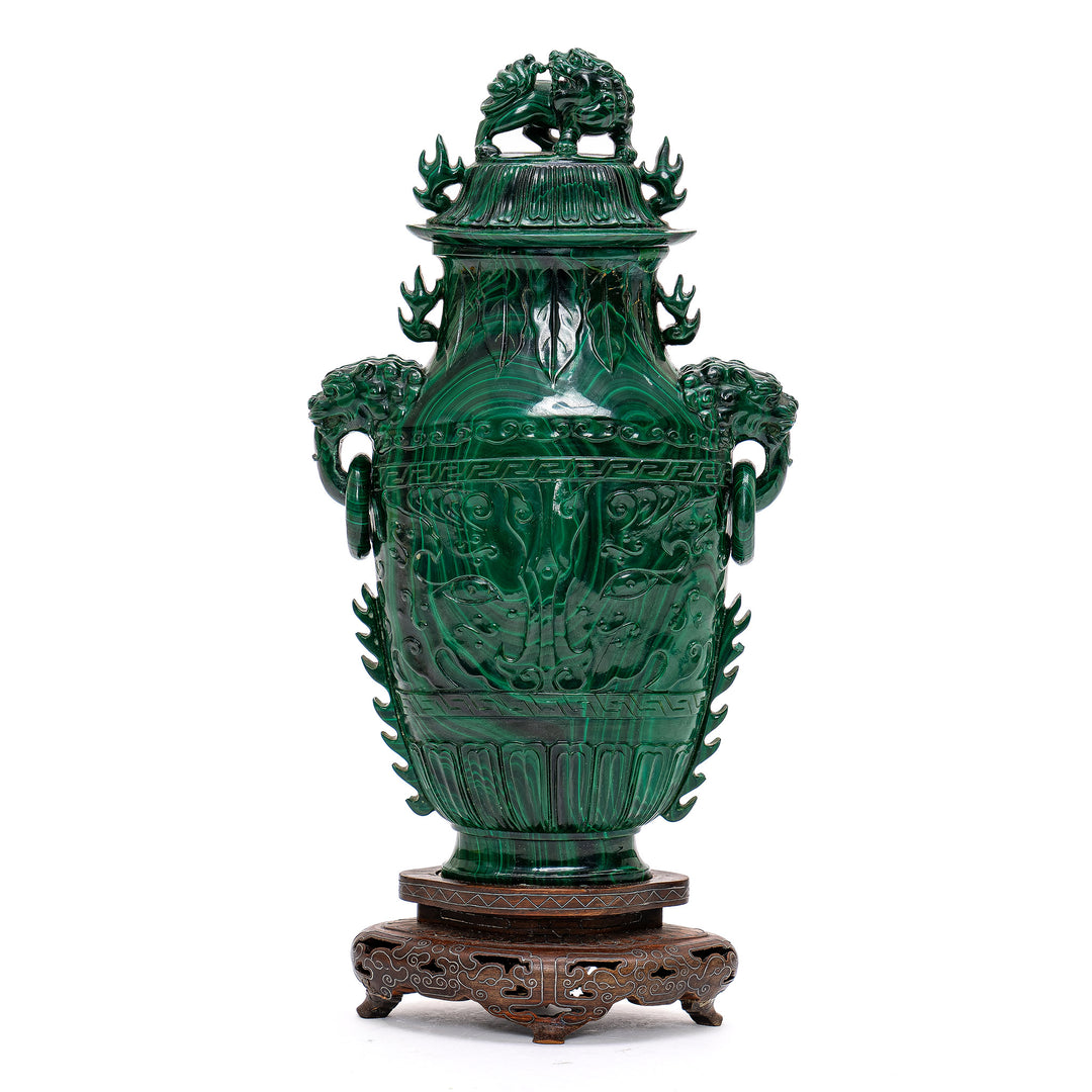 Majestic Malachite Urn & Cover