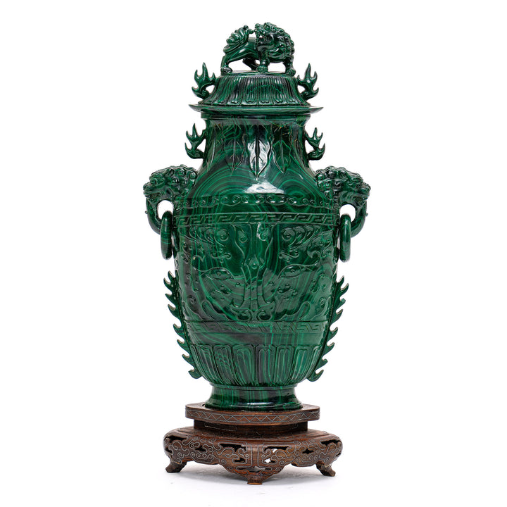 Majestic Malachite Urn & Cover