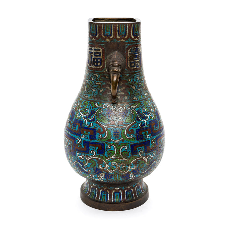 High-quality Chinese cloisonné gu form vase