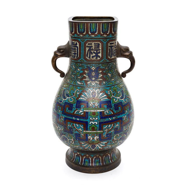 Beautiful Chinese enamel vase with scroll patterns