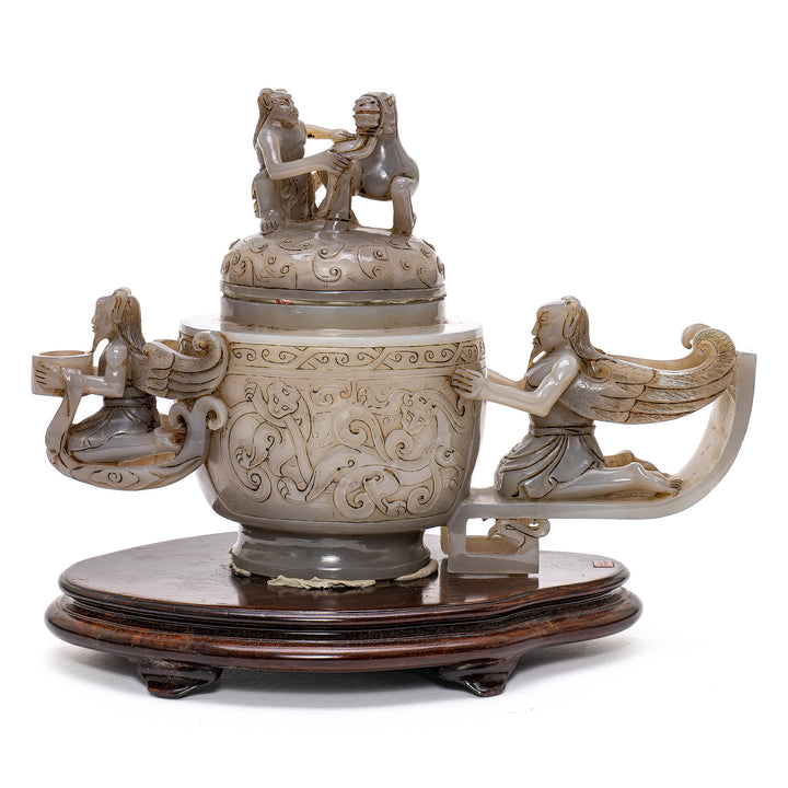 Celadon Jade Lidded Vase