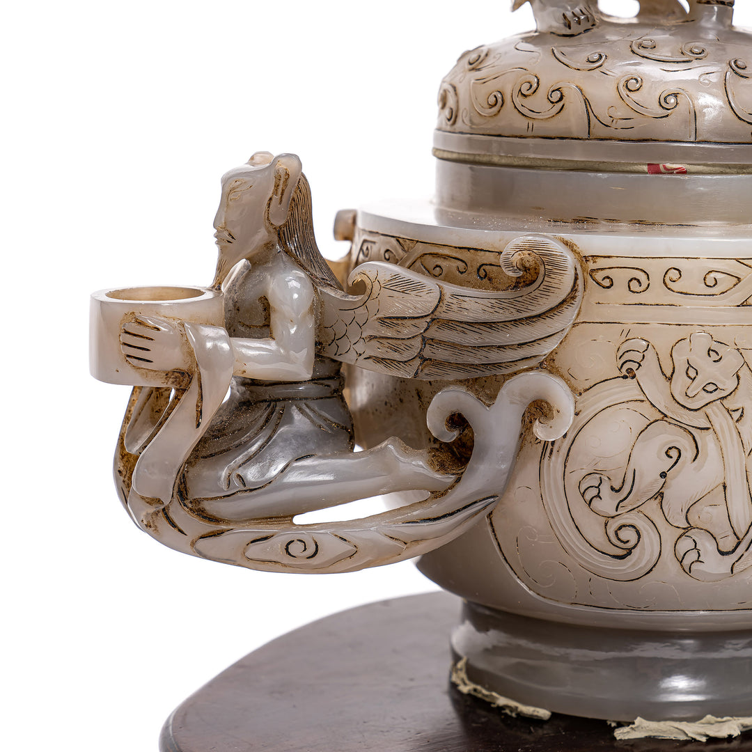 Celadon Jade Lidded Vase