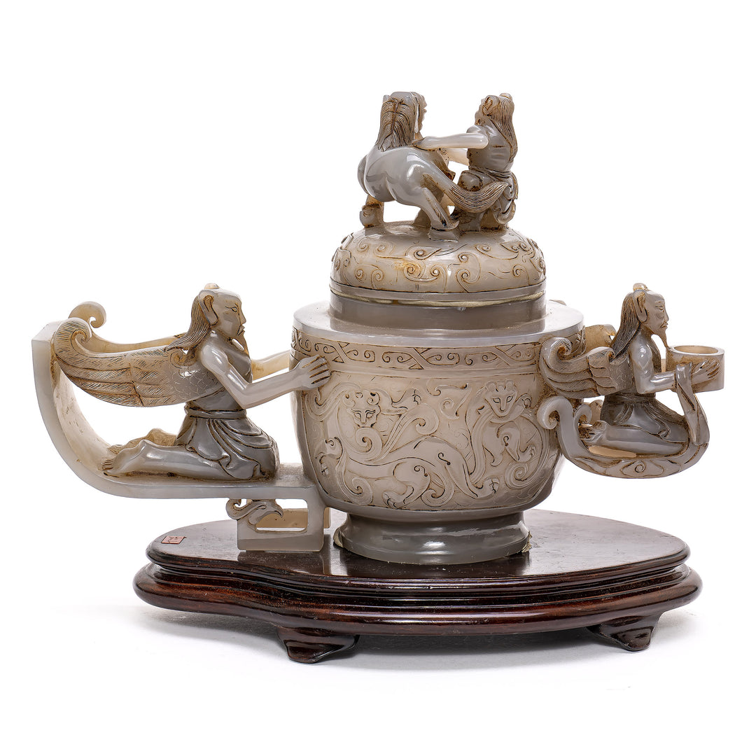Celadon Jade Lidded Vase