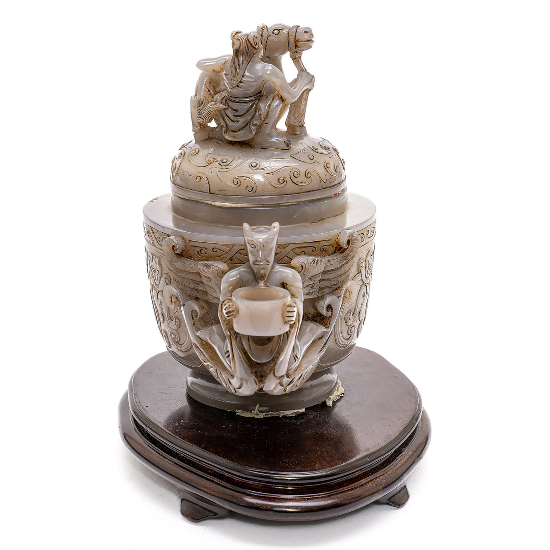 Celadon Jade Lidded Vase