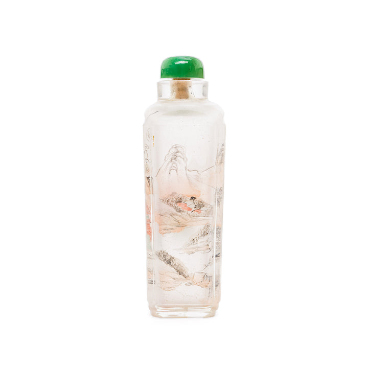 Chinese hand-painted bottle with green top