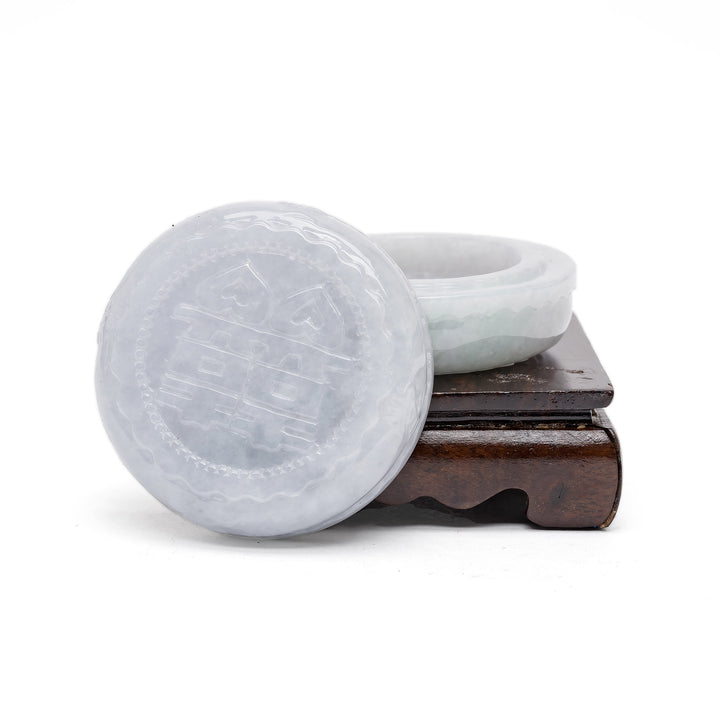 Double happiness jade box for rings or keepsakes