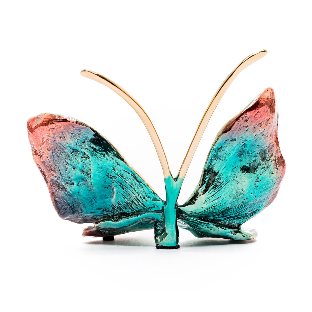 Rear angle showing ombré patina and wing texture