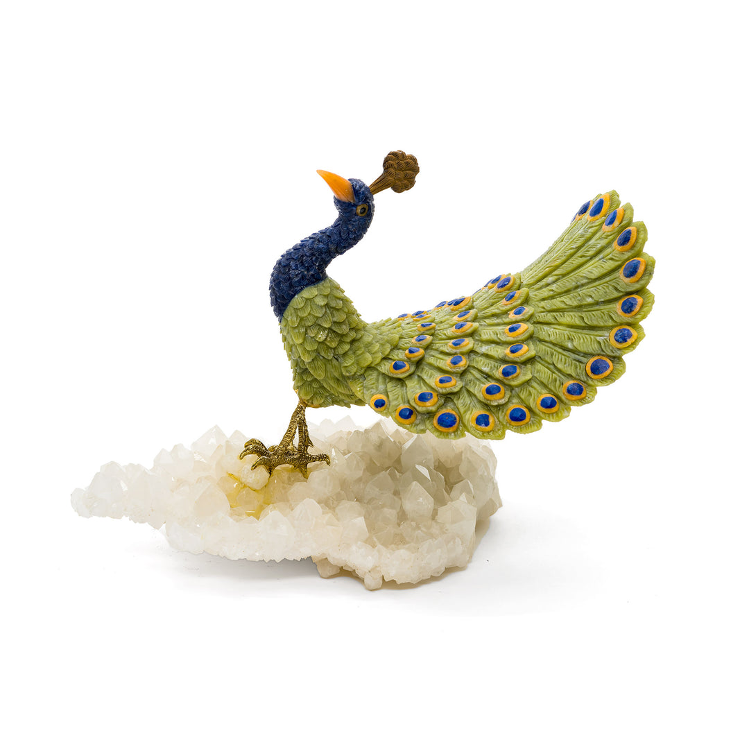 Reverse side showing peacock tail texture and wing curves