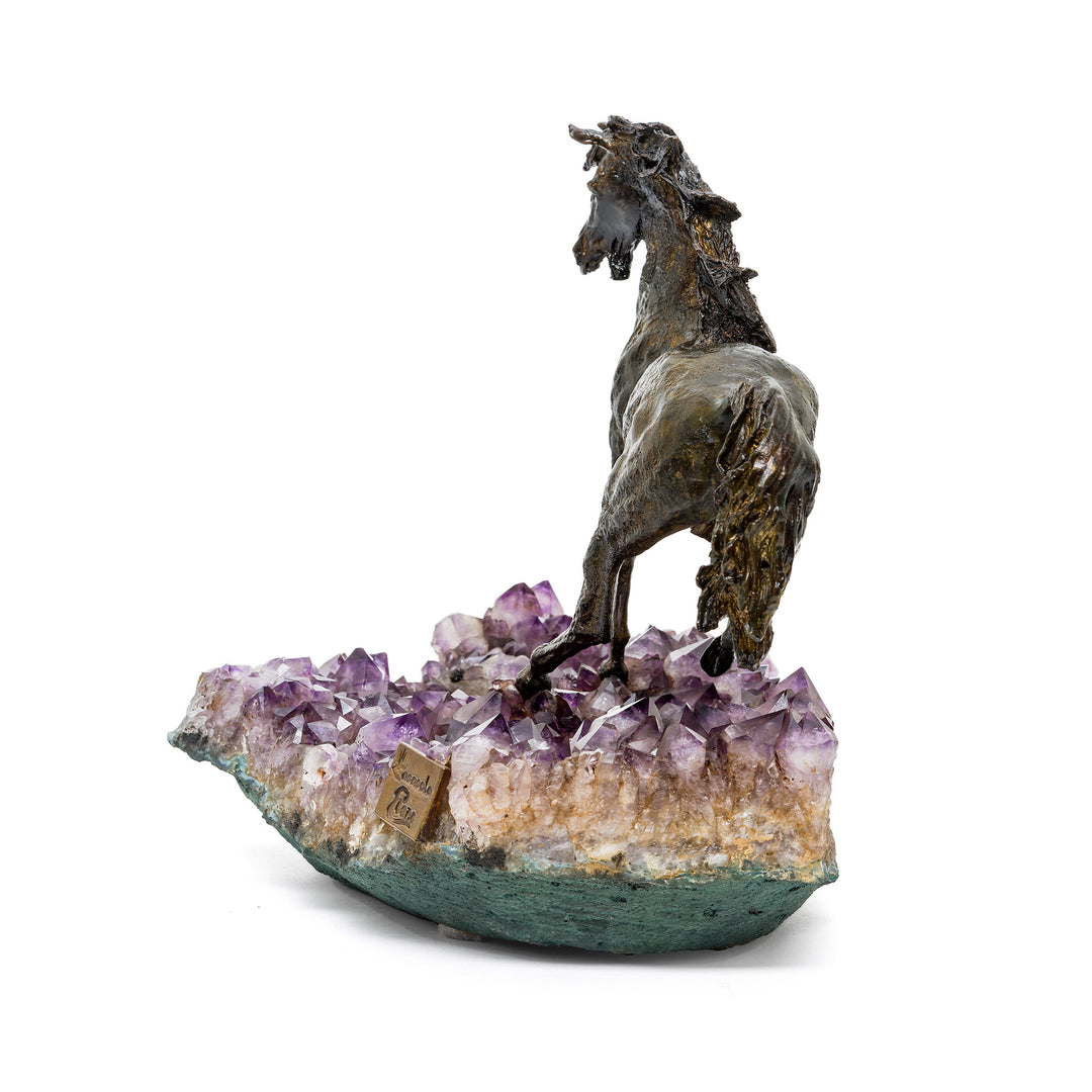 Rear angle showing raised tail and crystal terrain