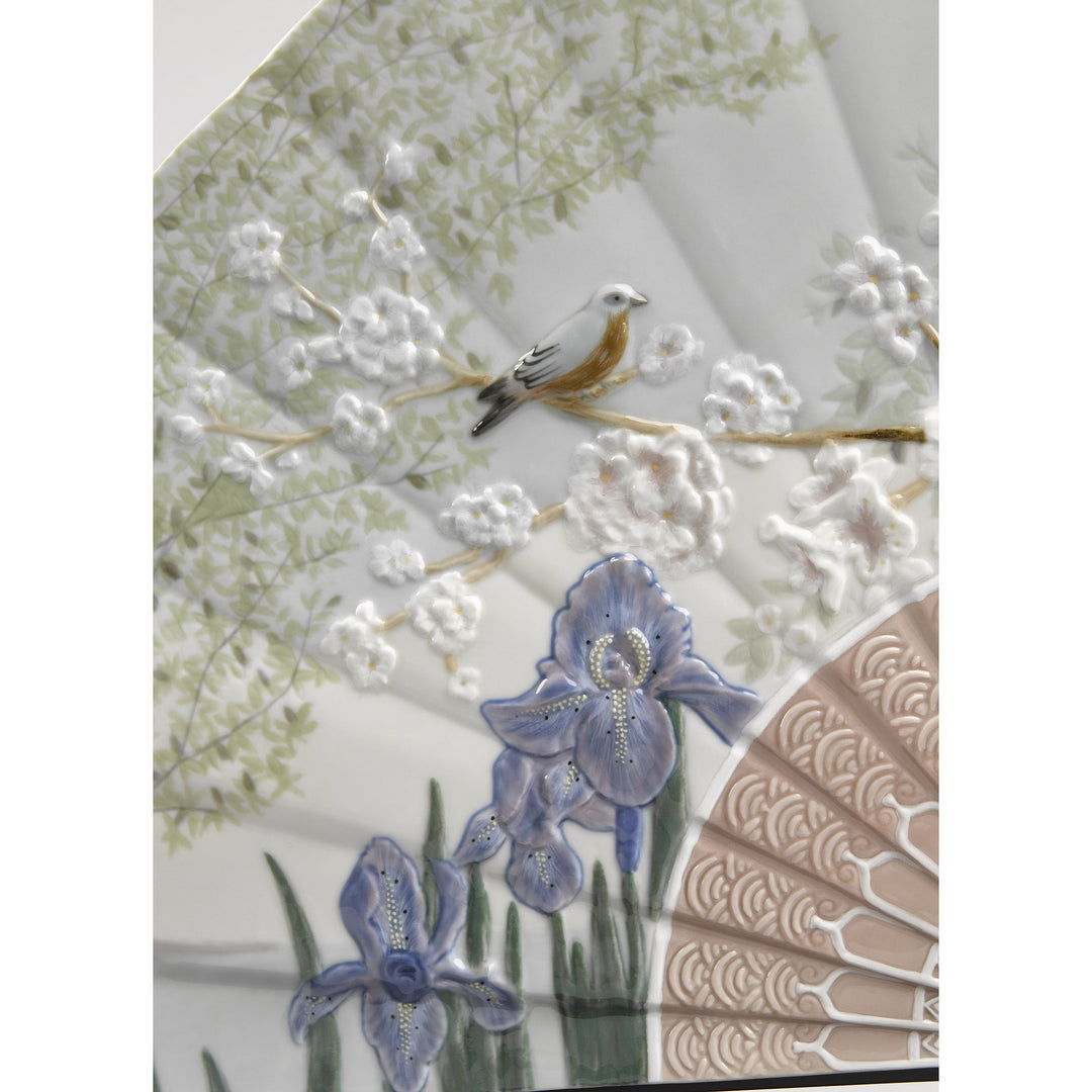 Image 5 Lladro Iris and Cherry Flowers Fan Decorative Fan. Limited Edition - 01001936