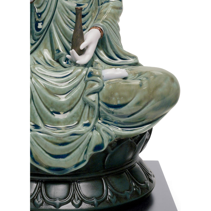 Image 5 Lladro Kwan Yin Figurine. Green - 01001941