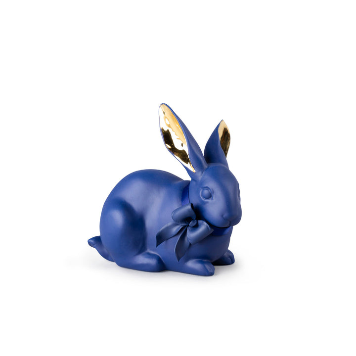 Lladro Attentive Bunny. Blue-Gold - 01009448