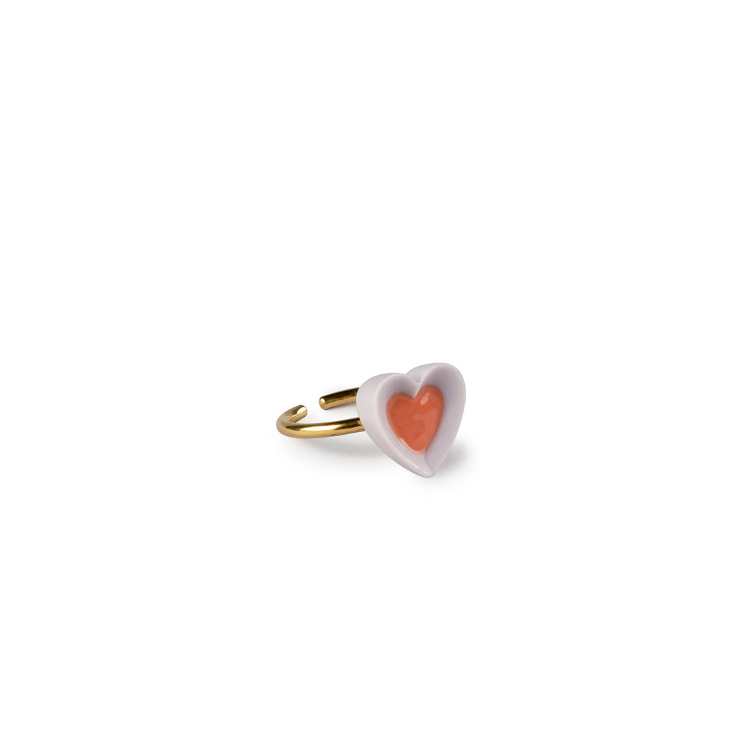 Lladro Hearts Metal Ring. Violet & Red - 01010271