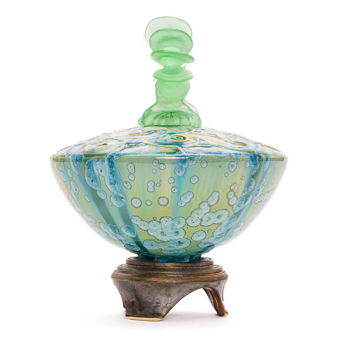 Time Traveler vase featuring macro and micro crystalline glazes